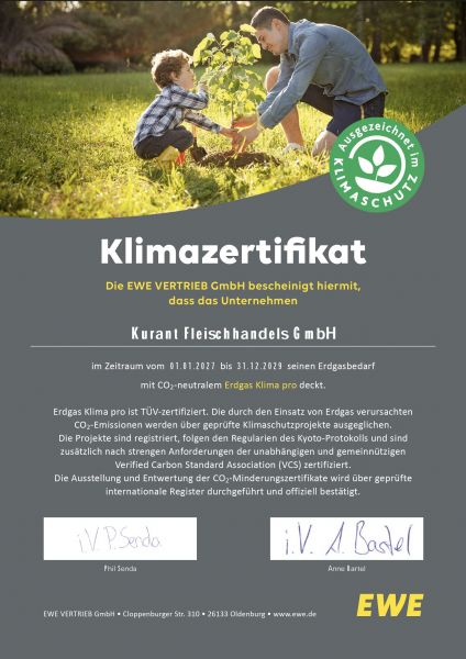 Gas-Zertifikat